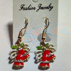 Enamel Jingle Bell Fashion Christmas Earrings